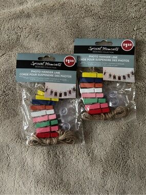 Special Moments Photo Hanger Line - Colorful Mini Clothespins
